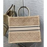 Large Book Tote Beige Cannage Shearling M1286