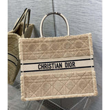Large Book Tote Beige Cannage Shearling M1286