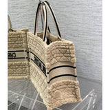 Medium Book Tote Beige Cannage Shearling M1296