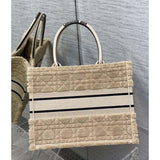 Medium Book Tote Beige Cannage Shearling M1296