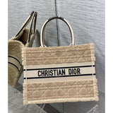 Medium Book Tote Beige Cannage Shearling M1296