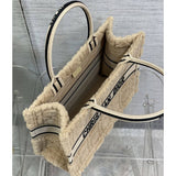 Medium Book Tote Beige Cannage Shearling M1296