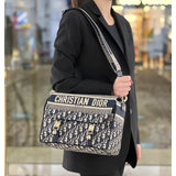 Medium  Camp Bag Blue Oblique Embroidery M1240