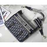 Medium  Camp Bag Blue Oblique Embroidery M1240