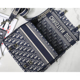 Medium  Camp Bag Blue Oblique Embroidery M1240