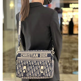 Medium  Camp Bag Blue Oblique Embroidery M1240
