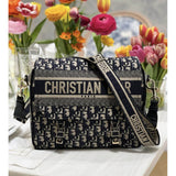 Medium  Camp Bag Blue Oblique Embroidery M1240