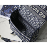Medium  Camp Bag Blue Oblique Embroidery M1240