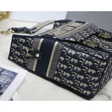 Medium  Camp Bag Blue Oblique Embroidery M1240