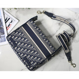 Medium  Camp Bag Blue Oblique Embroidery M1240