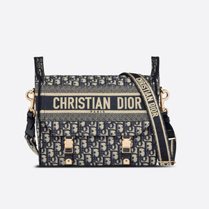 Christian   Medium  Camp Bag Blue Oblique Embroidery M1240
