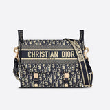 Christian   Medium  Camp Bag Blue Oblique Embroidery M1240