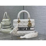 Medium Lady D-Lite Bag M05659 in Cannage Shearling