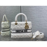 Medium Lady D-Lite Bag M05659 in Cannage Shearling