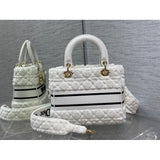 Medium Lady D-Lite Bag M05659 in Cannage Shearling