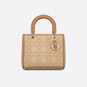 Christian   Medium Lady   Bag Natural Cannage Raffia M0565