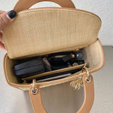 Medium Lady Bag Natural Cannage Raffia M0565