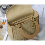 Medium Lady Bag Natural Cannage Raffia M0565