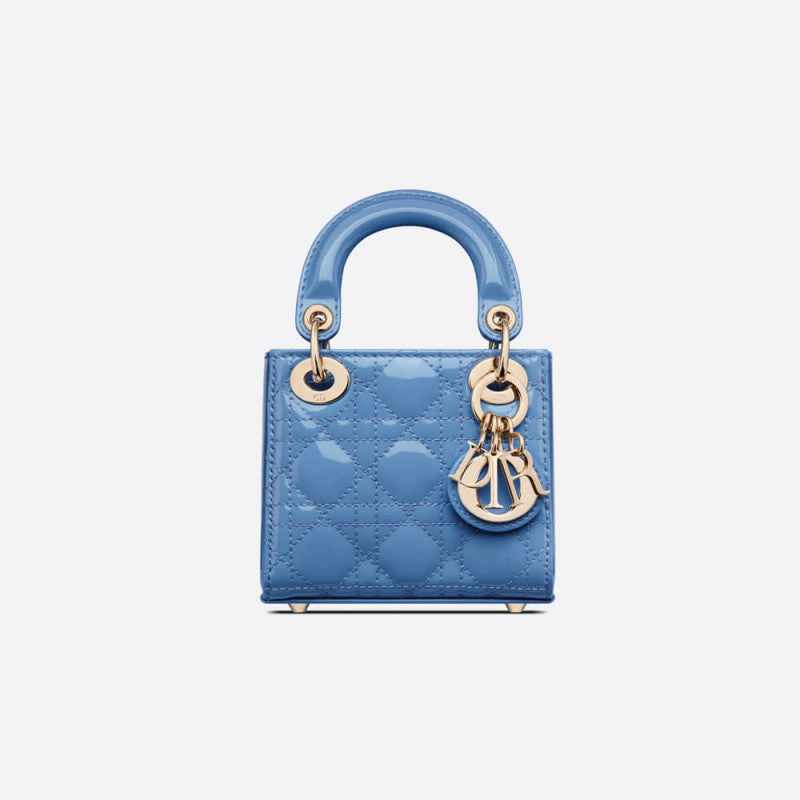 Christian Micro Lady Bag in Patent Cannage Calfskin S0856