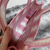 Mini Book Tote Pink D-Stripes Embroidery S5475