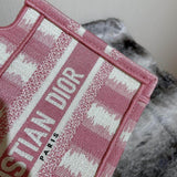 Mini Book Tote Pink D-Stripes Embroidery S5475