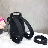 Mini Saddle Backpack Navy Blue Oblique Jacquard 1AD086