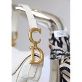 Mini Saddle Bag in White Oblique Jacquard M0447