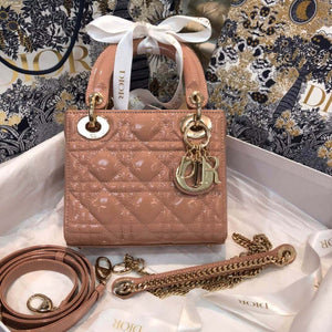 Christian   Patent Calfskin Mini Lady   Bag M0505