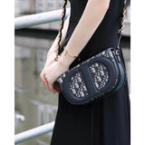 Signature Bag With Strap Blue Oblique Jacquard M9280