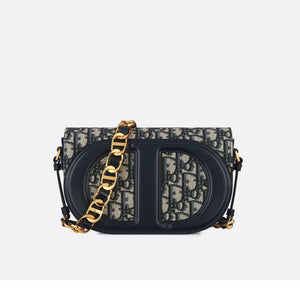 Christian   Signature Bag With Strap Blue Oblique Jacquard M9280