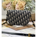 Signature Bag With Strap Blue Oblique Jacquard M9280