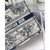 Small Book Tote Bag 26cm Latte Toile De Jouy Zodiac Embroidery Beige