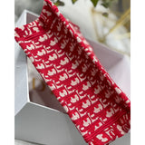 Small Book Tote Bag 26cm Oblique Embroidery Red