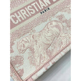 Small Book Tote Bag 26cm Toile De Jouy Reverse Embroidery Pink