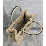 Small Book Tote Beige Cannage Shearling M1265