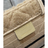 Small Book Tote Beige Cannage Shearling M1265