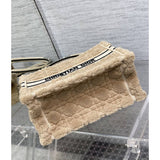 Small Book Tote Beige Cannage Shearling M1265