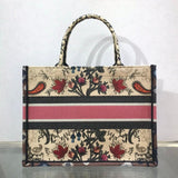 Small Book Tote Broderie Flowers Multicolore M1296