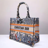 Small Book Tote In Embroidered Canvas M1296
