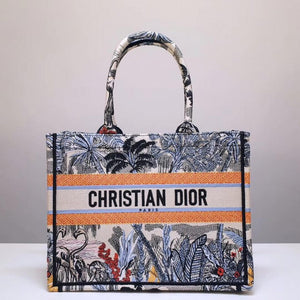 Christian   Small Book Tote In Embroidered Canvas M1296