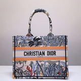 Christian   Small Book Tote In Embroidered Canvas M1296
