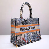Small Book Tote In Embroidered Canvas M1296