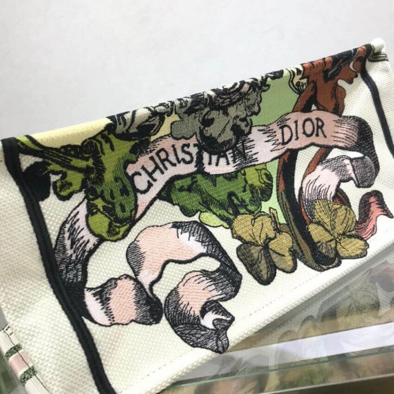 Small Book Tote Multicolor C?ur EN Fleurs Embroidery M1296