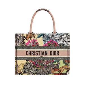 Christian   Small Book Tote Multicolor C?ur EN Fleurs Embroidery M1296