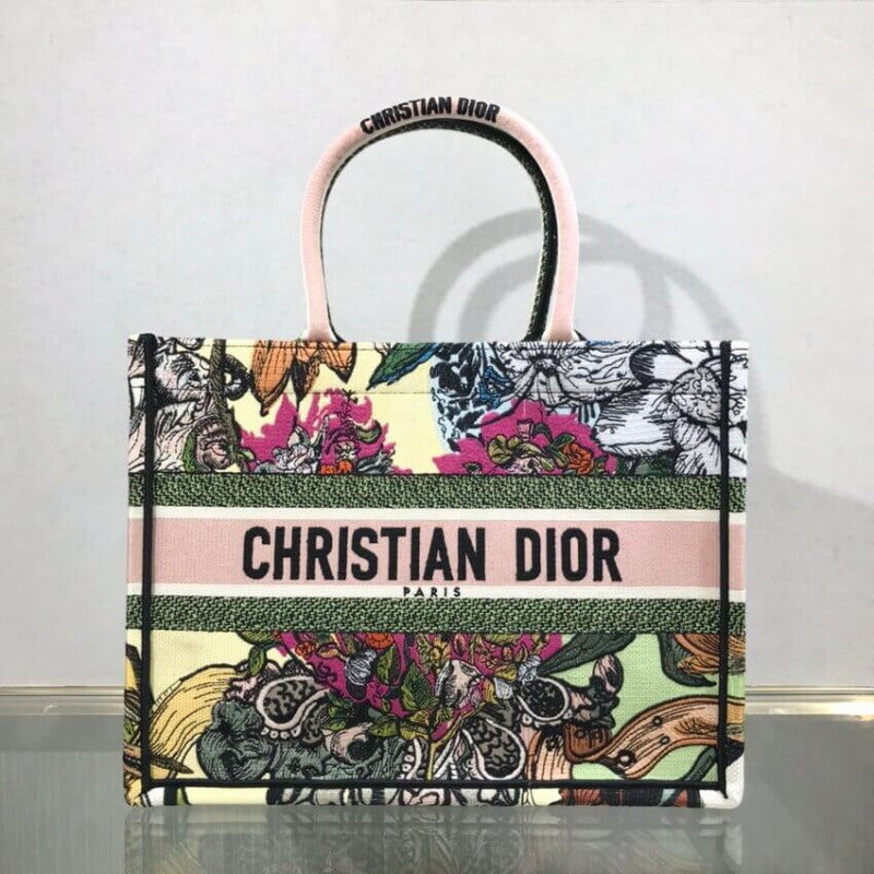 Small Book Tote Multicolor C?ur EN Fleurs Embroidery M1296