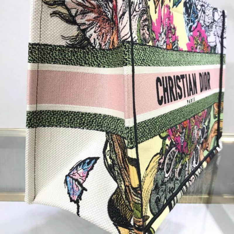 Small Book Tote Multicolor C?ur EN Fleurs Embroidery M1296