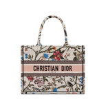 Small Book Tote Multicolor Rosa Mutabilis Embroidery M1296