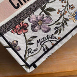 Small Book Tote Multicolor Rosa Mutabilis Embroidery M1296
