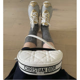 Small Vibe Hobo Bag M7200 White Cannage Lambskin