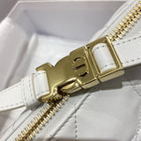 Small Vibe Hobo Bag M7200 White Cannage Lambskin